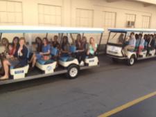 We got to ride around in these nifty carts :)